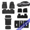 Model Y Juniper 2025+Right-Hand Drive Floor Mats & Liners Full Set 12 PCS(floor mat with carpets)