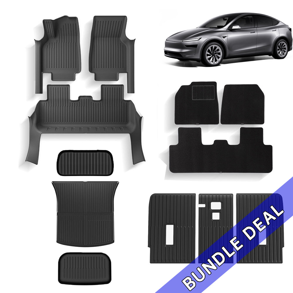 Tessgo Custom-Fit All-Weather Full Coverage Floor Mats for Tesla Model Y Juniper 2025+ Full Interior Set