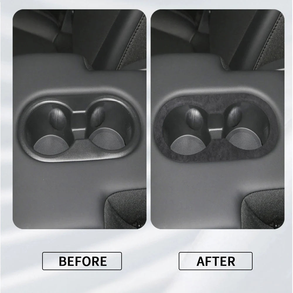 Tessgo Premium Alcantara Cup Holder Cover for Tesla Model Y Juniper 2025+