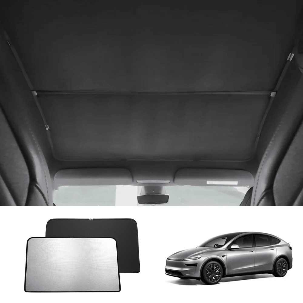 Alcantara Nano Ice Crystal Glass Roof Sunshade for Tesla Model Y L 6-Seater 2026+