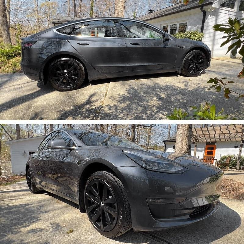 Arachnid Style 18" Wheel Covers for Model 3 2017–2023 Matte Black Set of 4