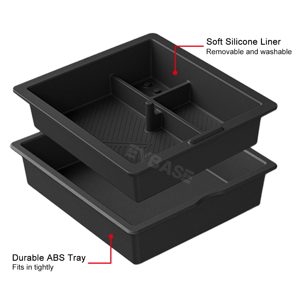 Model 3 Highland Storage Box Double Layer Center Console Organizer Tray Silicone Liner