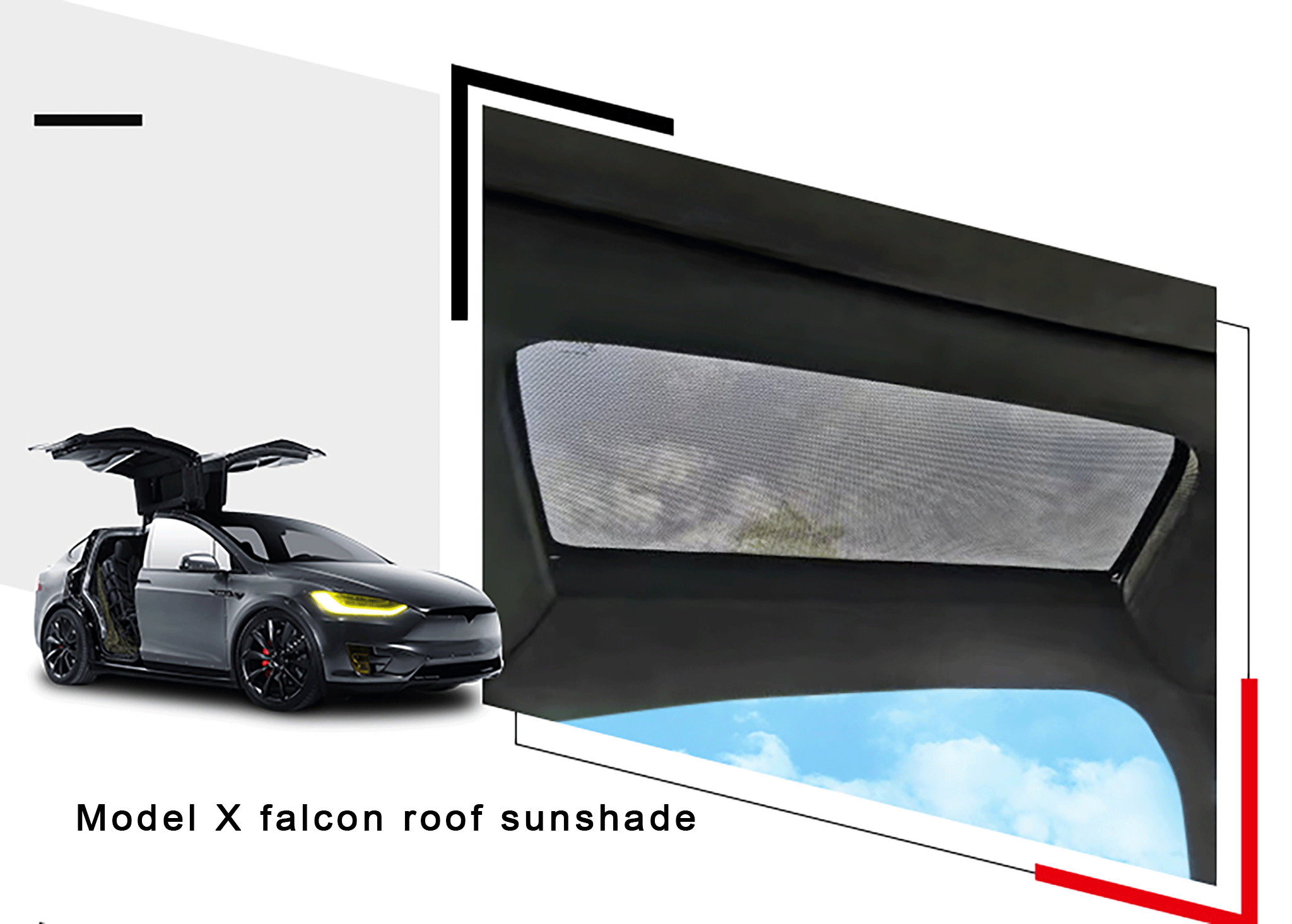 Roof Sunshade For Tesla Model X Pre-refresh & Newer 2016-2025+