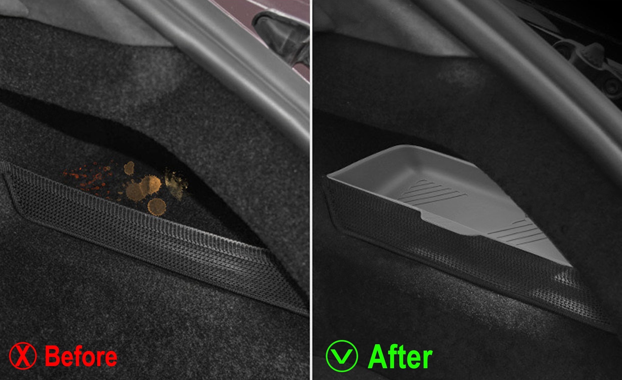 Rear Trunk Side Storage Box for Tesla Refreshed Model S 2021-2026