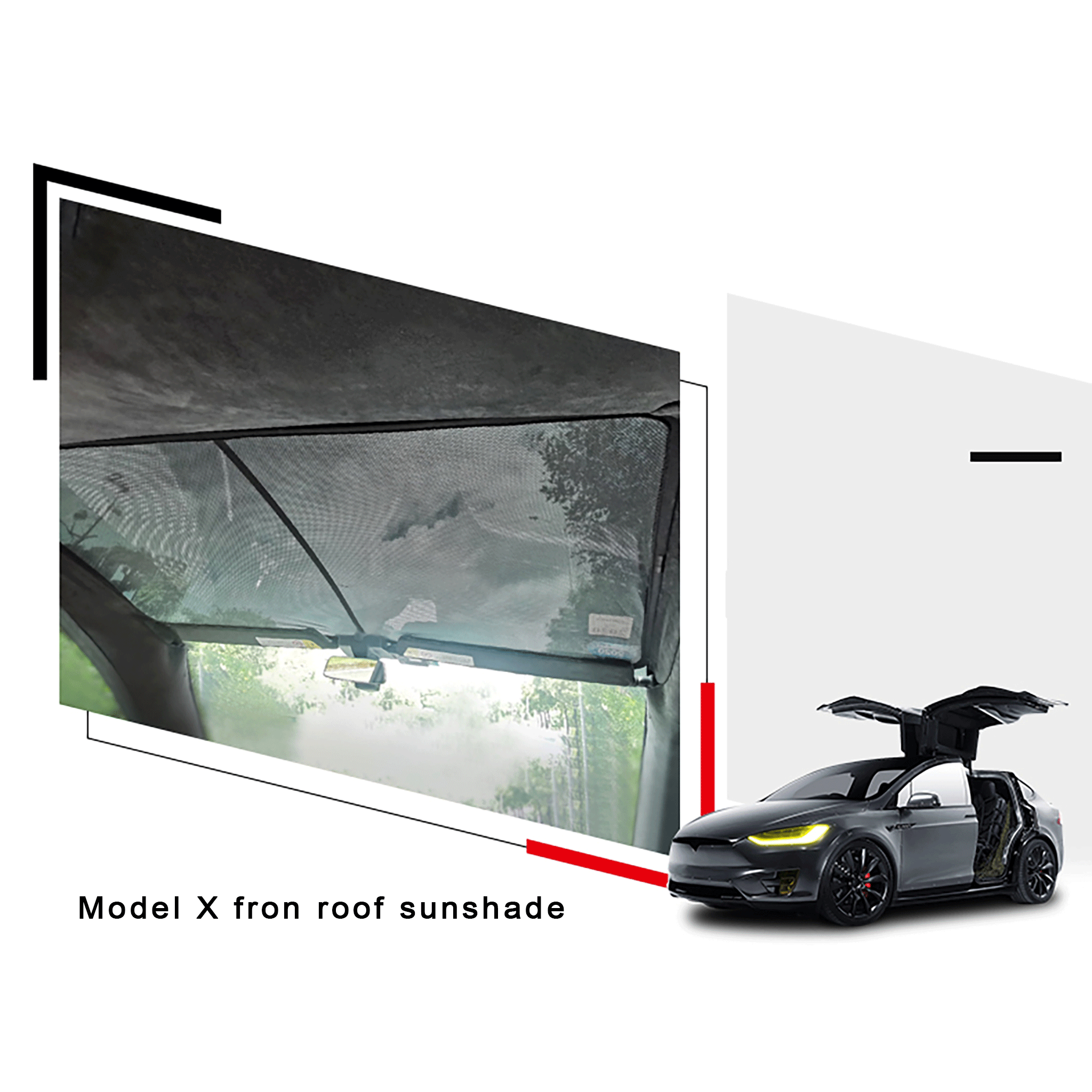 Roof Sunshade For Tesla Model X Pre-refresh & Newer 2016-2025+