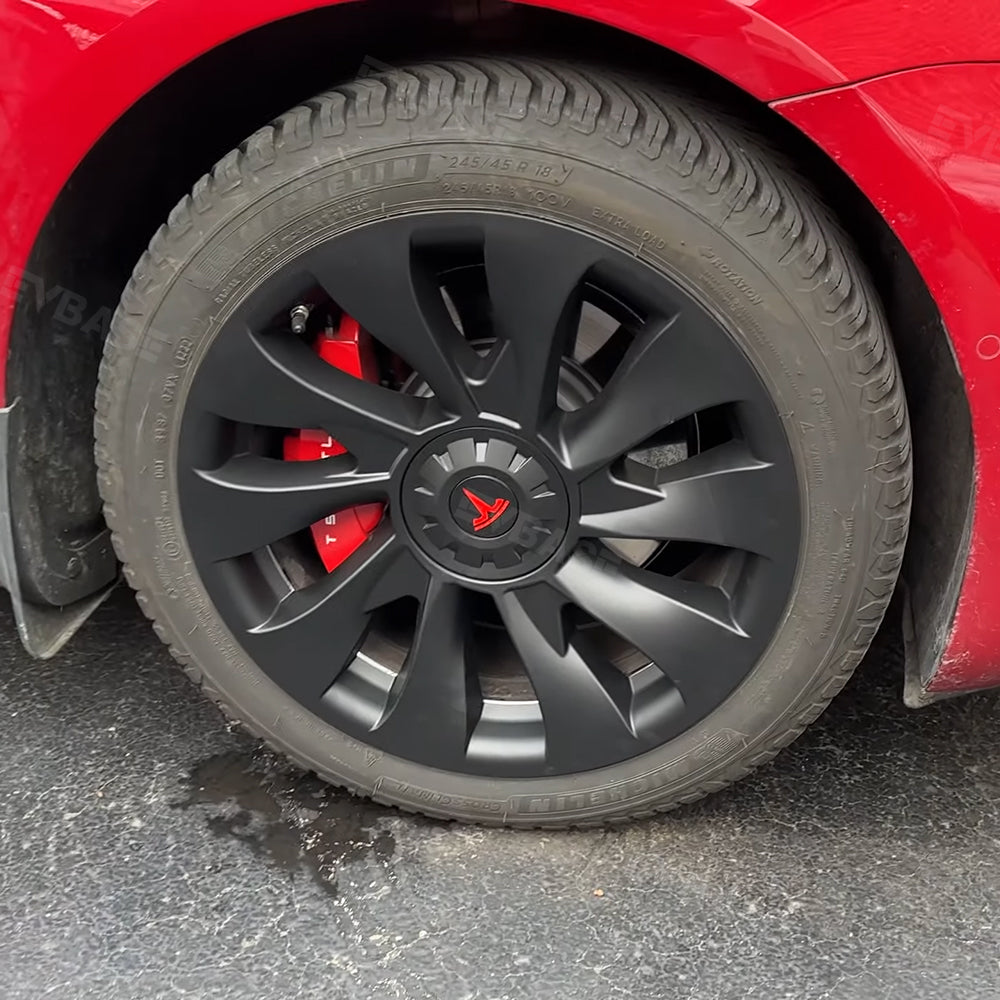 Model 3 Wheel Covers 18inch Model 3 Überturbine For 2017-2023 Tesla 3 18inch Turbine Wheel Cap Kit Matte Black