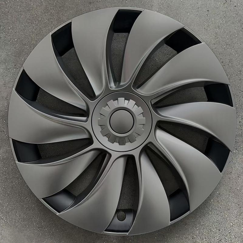 Tessgo 19" Überturbine Style Wheel Covers for Model Y Juniper – Matte Black Hubcaps for Crossflow Wheels, OEM Fit Upgrade