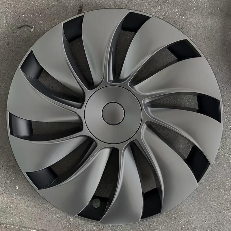 Tessgo 19" Überturbine Style Wheel Covers for Model Y Juniper – Matte Black Hubcaps for Crossflow Wheels, OEM Fit Upgrade