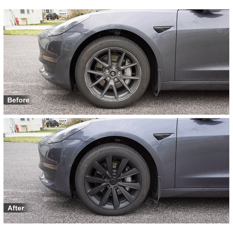 18" Matte Black Aero Style Wheel Covers for Model 3 2017–2023 4PCS