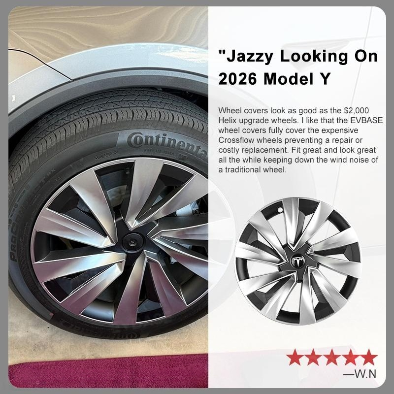 Spiral Aero 19" Wheel Covers for Model Y Juniper 2025.03+