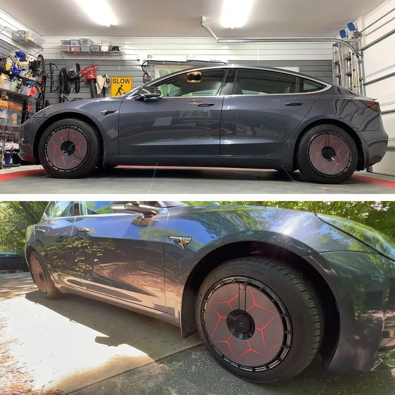 DIY Tesla Model 3/Y Custom Graphic Aerodisc Wheel Covers 4PCS 18/19/20Inch Full Coverage