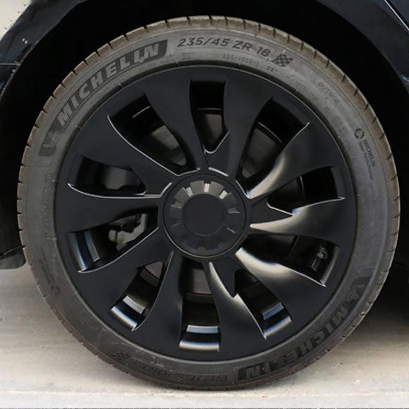 Model 3 Wheel Covers 18inch Model 3 Überturbine For 2017-2023 Tesla 3 18inch Turbine Wheel Cap Kit Matte Black