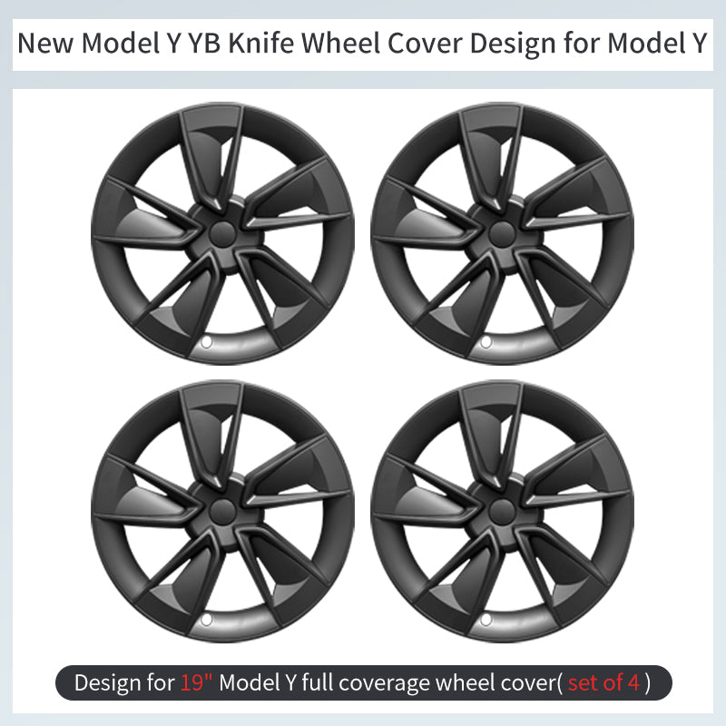 Tesla Model Y Juniper Hubcap X Style 19'' YB Knife Wheel Covers Tesstudio庐