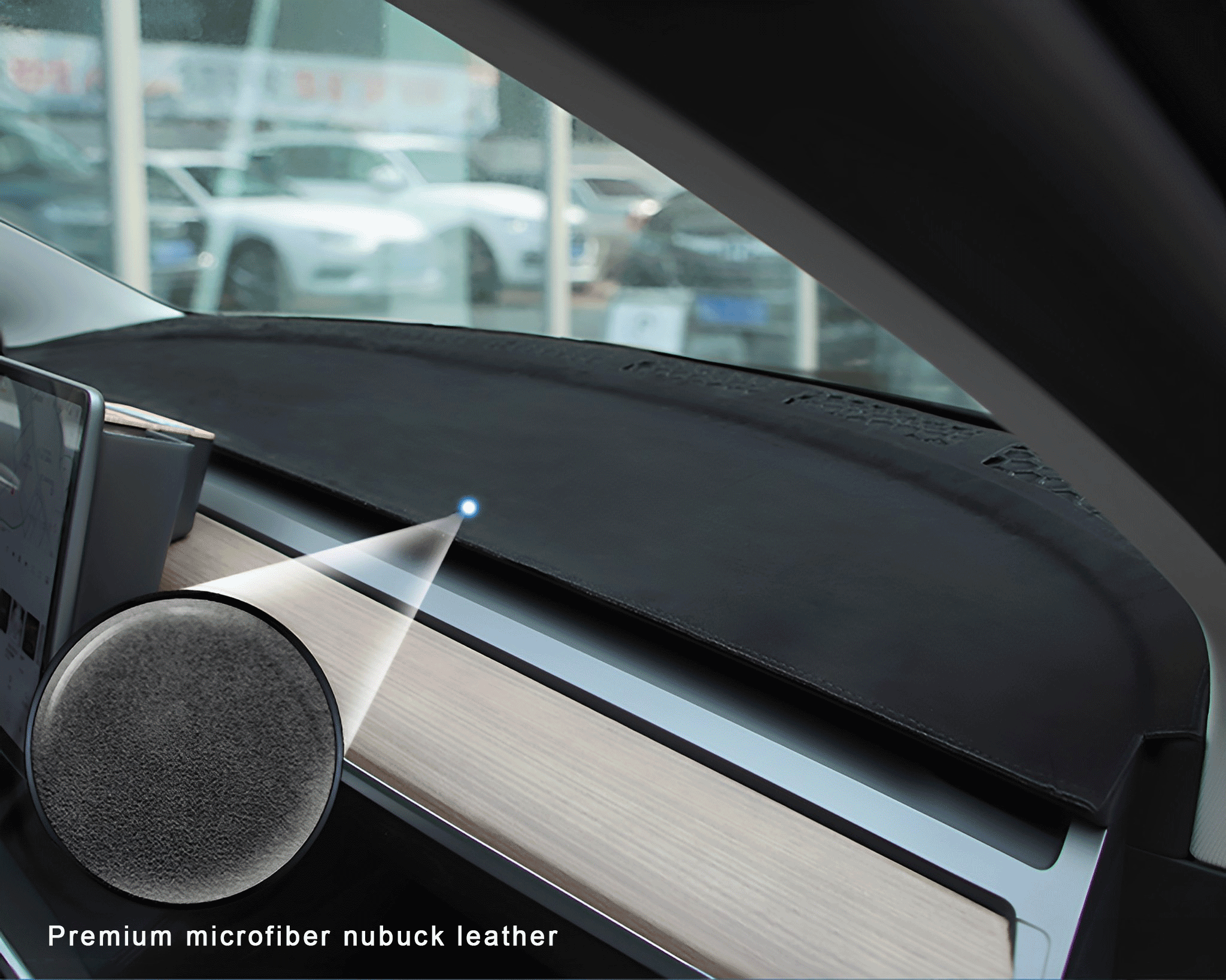 Premium Microfiber Dashboard Cover for Tesla Model 3 / Y- Anti-Glare, Heat-Resistant