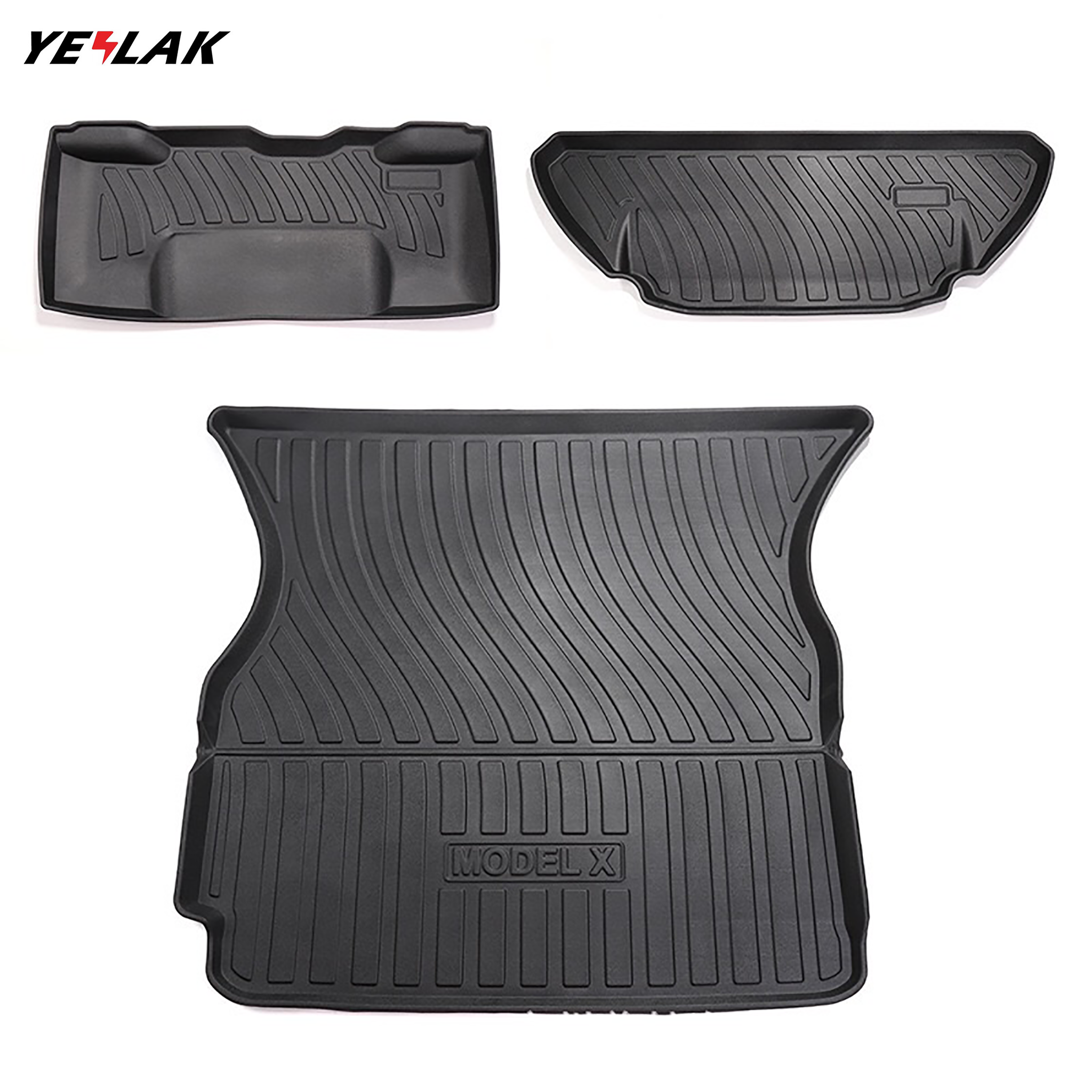 Model X Front Rear Trunk Well Mats 2016-2023-Motor Vehicle Carpet & Upholstery-Teego