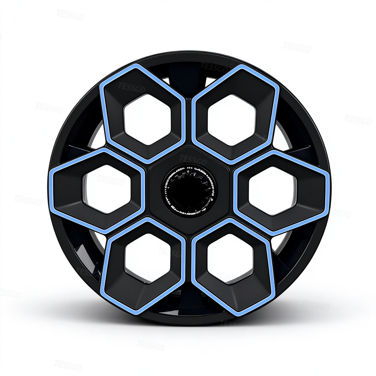 TESSGO 19" Hex Wedge Wheel Covers for Model Y & Juniper – Honeycomb Style