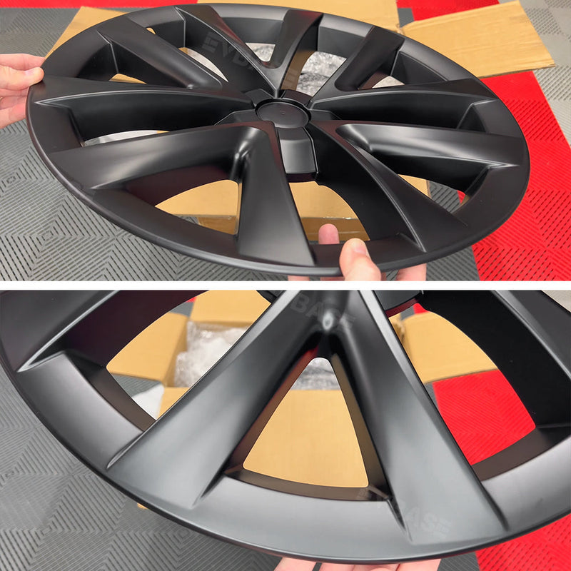 TESSGO Model 3 18 inch Arachnid Wheel Covers Replacement Wheel Cap 2017-2023 Model 3 Matte 4PCS