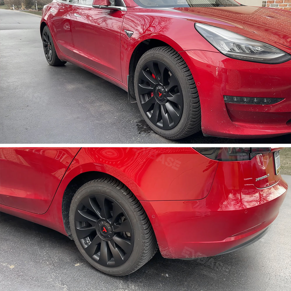 Tessgo Model 3 18inch Überturbine Wheel Cover For Tesla 3 18inch Turbine Wheel Cap Kit 4PCS Matte Black