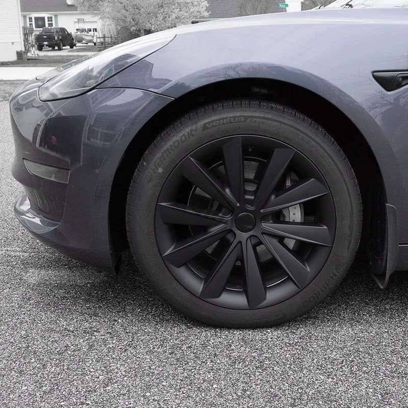18" Matte Black Aero Style Wheel Covers for Model 3 2017–2023 4PCS