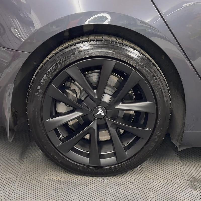Arachnid Style 18" Wheel Covers for Model 3 2017–2023 Matte Black Set of 4