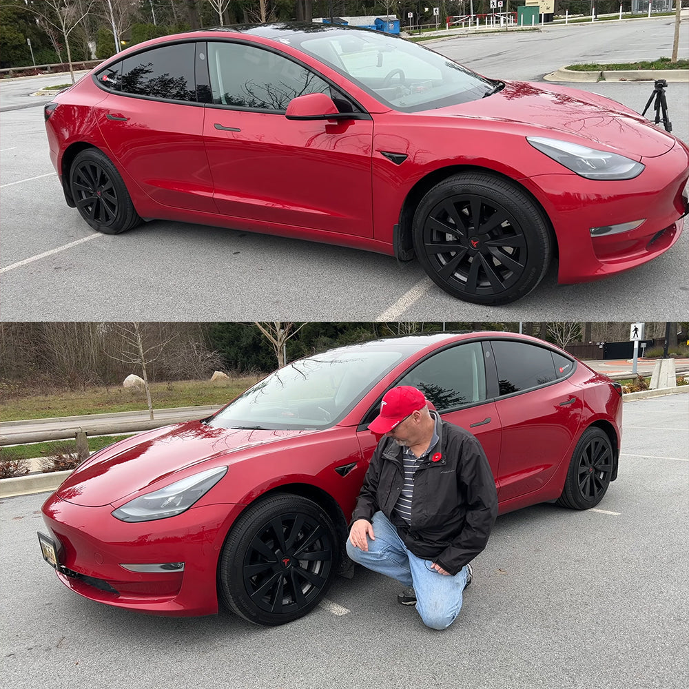 Tessgo Tesla Model 3 Wheel Cover 18 Inch Hubcap Inspired by Model 3 Sport Wheels Exterior Accessories Upgrade 2021-2023.10