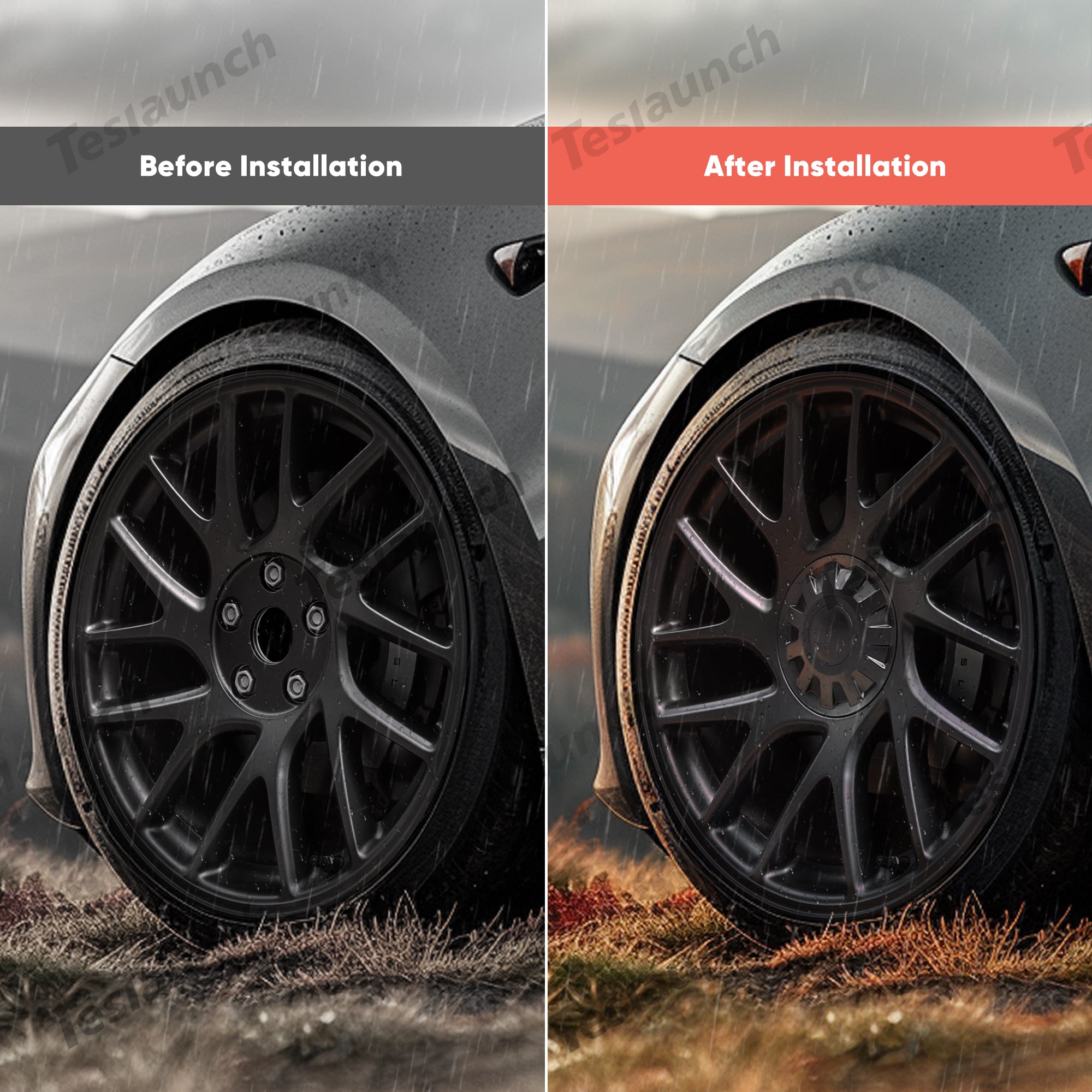 Tessgo Wheel Hub Caps Center Cover for 2024+ Model 3 Highland 18 Inch Photon Wheel (4 PCS)