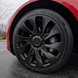 Turbine Style 18" Wheel Covers for Model 3 Matte Black Set of 4