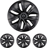 Tessgo 19" Storm Style Sport Wheel Covers for Tesla Model Y - Matte Black, OEM Fit Upgrade (Set of 4)