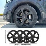 Wheel Covers for Model Y Juniper 19" Crossflow Wheels OEM-Style Black Wheel Caps 4PCS