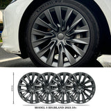 Tessgo Nova Style Wheel Hubcaps (Set of 4) for Tesla 2024+ Model 3 Highland 18'' Photon Wheels (Inspired by 19'' Nova Wheels)