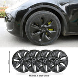 Tesla Model Y 19 Inch Gemini Wheel Cover Matte Black Hubcaps (4 Pcs Set) Curb Rash Protection