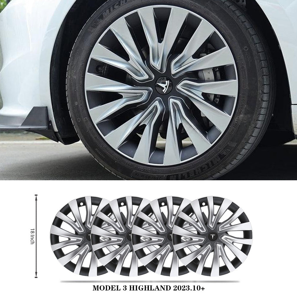 Tessgo 18" Nova Style Dual-Color Wheel Covers for Tesla Model 3 Highland