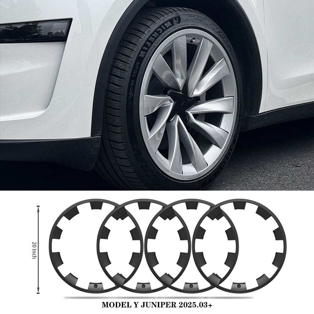 2025+ Tesla Model Y 20-Inch Helix Wheel Protectors | Premium ABS Curb Rash Guards | Easy Snap-On Installation