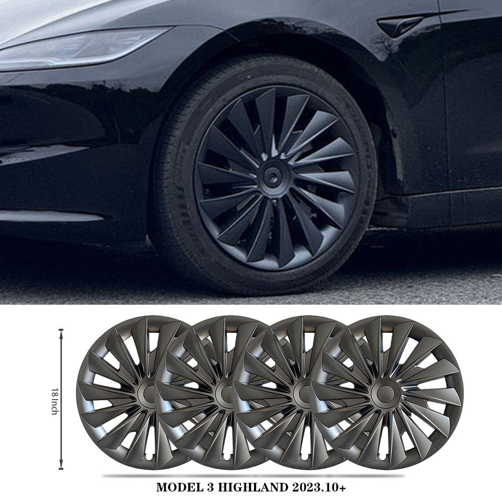 Hubcaps For Tesla 2023.10+ New Model 3 Highland 18‘’ Photon Wheels - Cyclone Style