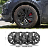 19" Wheel Covers Spiral Style for Model Y Juniper Matte Black 4PCS