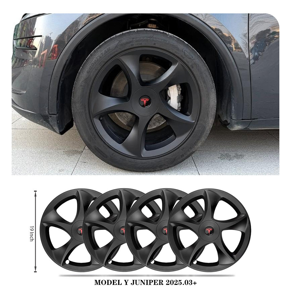 Tessgo 19" Crossflow Style 3D Sculpted Wheel Covers for Tesla Model Y Juniper