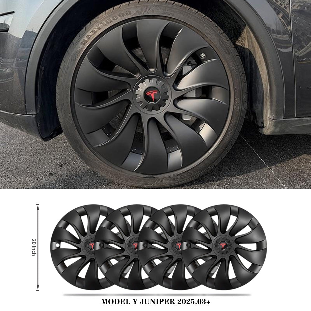 20" Helix Style Wheel Covers for Model Y Juniper Matte Black
