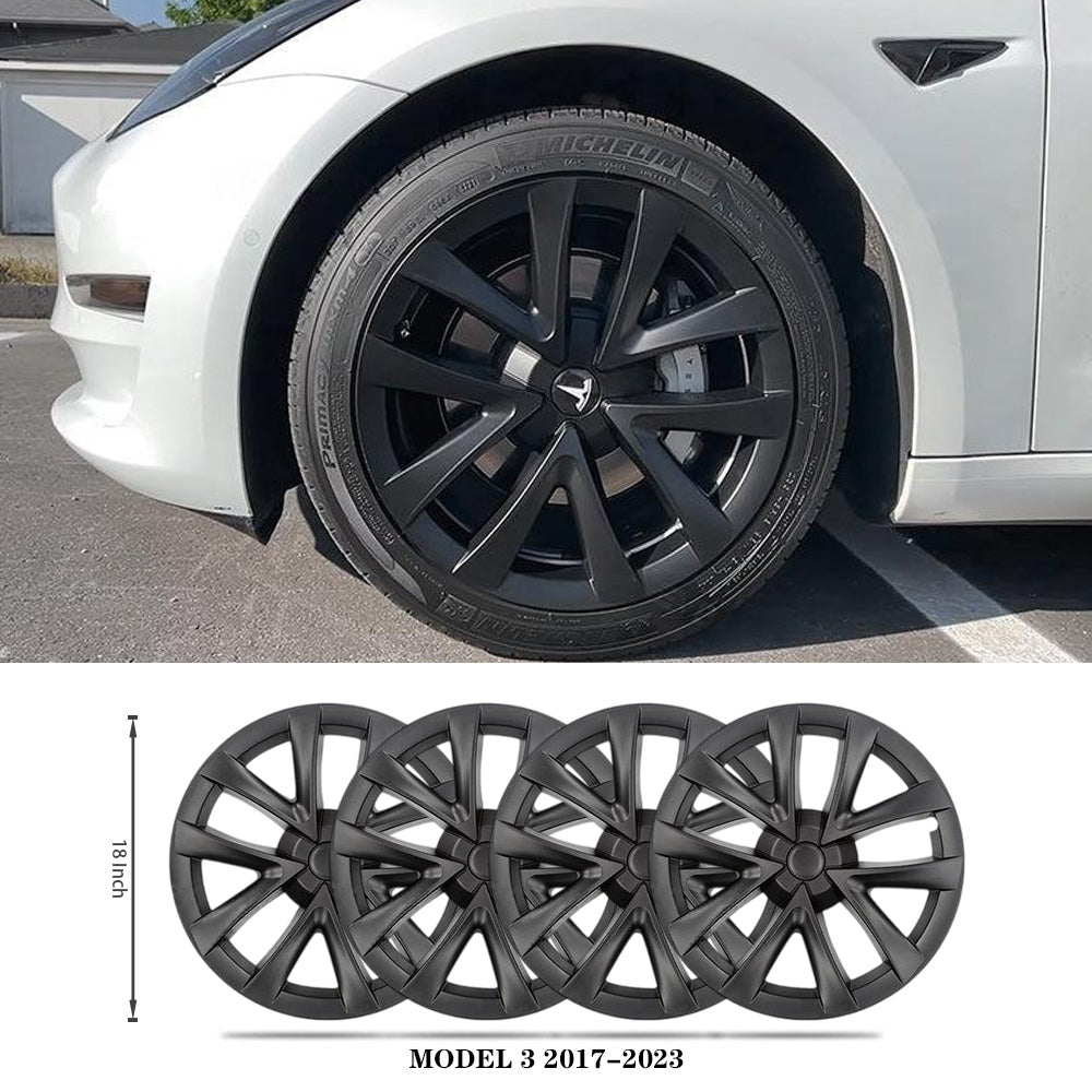 Tesla Model 3 Arachnid Wheel Cover 4PCS TESSGO 18 Inch Sport Model0 S Plaid Version Wheel Cap Matte 2017-2023 Year