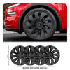 Tessgo 19" Überturbine Style Wheel Covers for Model Y Juniper – Matte Black Hubcaps for Crossflow Wheels, OEM Fit Upgrade