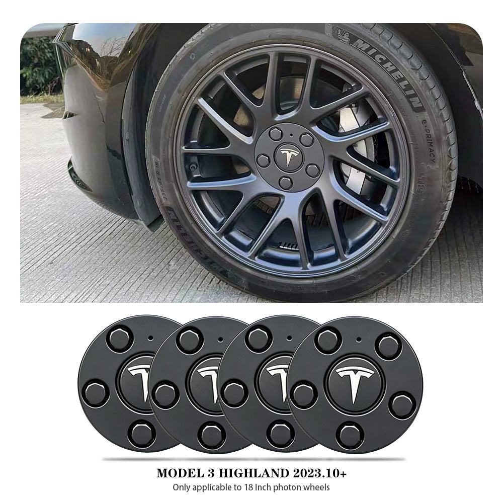 Tessgo Wheel Center Caps for Model 3 Highland 18" Photon Wheels