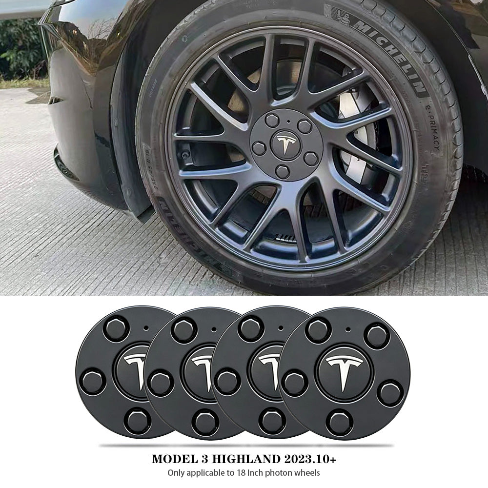 Tessgo Wheel Center Caps for Model 3 Highland 18" Photon Wheels