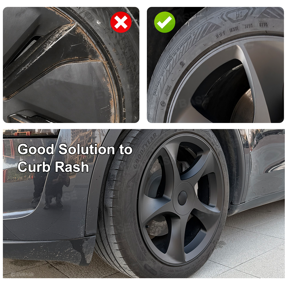 Tessgo 19" Crossflow Style 3D Sculpted Wheel Covers for Tesla Model Y Juniper