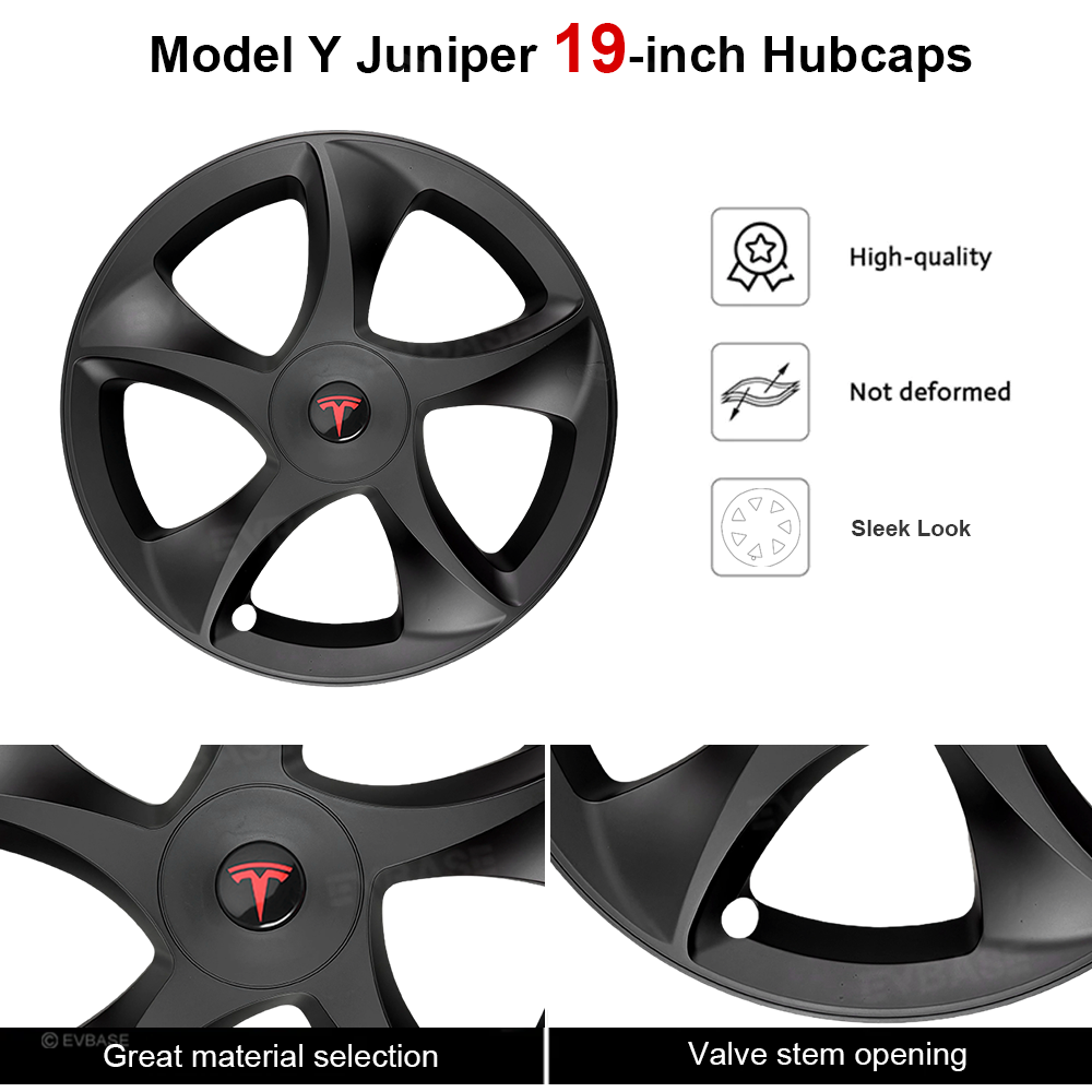 Tessgo 19" Crossflow Style 3D Sculpted Wheel Covers for Tesla Model Y Juniper