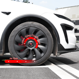 Tessgo 19" Überturbine Style Wheel Covers for Model Y Juniper – Matte Black Hubcaps for Crossflow Wheels, OEM Fit Upgrade