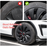 Tessgo 19" Überturbine Style Wheel Covers for Model Y Juniper – Matte Black Hubcaps for Crossflow Wheels, OEM Fit Upgrade