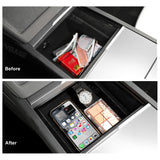 Model 3 Highland Storage Box Double Layer Center Console Organizer Tray Silicone Liner