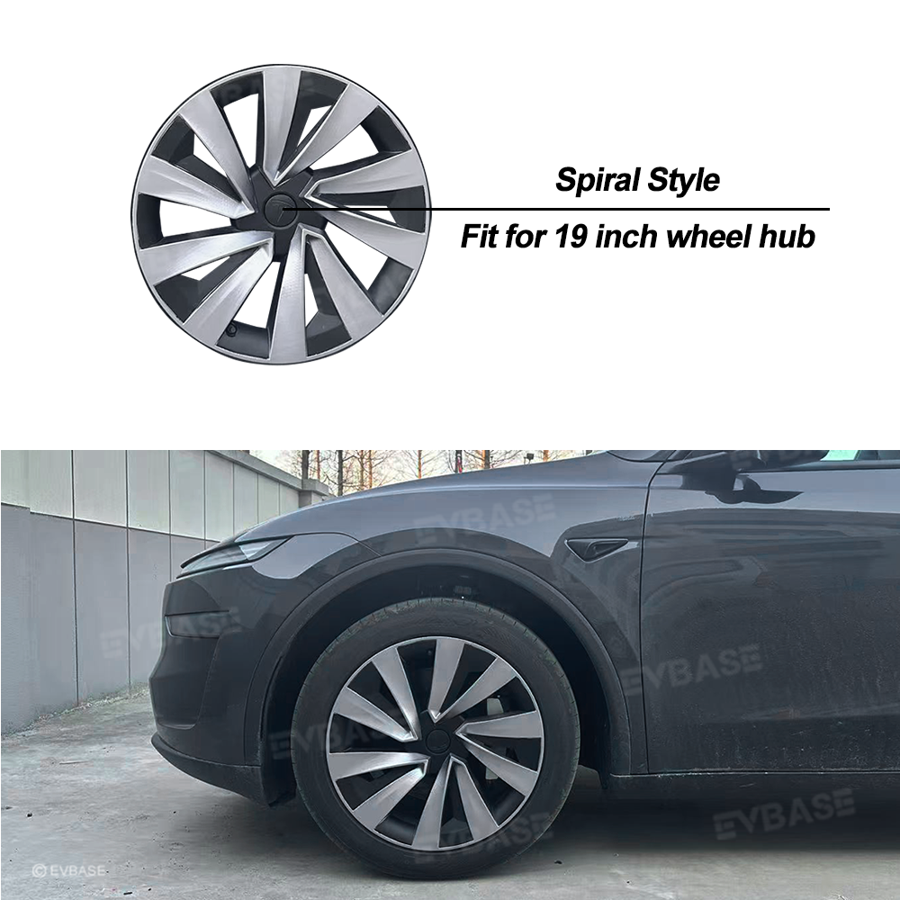 Tessgo "Helix-Aero" 19" Spiral Style Wheel Covers for Tesla Model Y Juniper 4PCS
