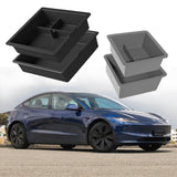 Model 3 Highland Storage Box Double Layer Center Console Organizer Tray Silicone Liner