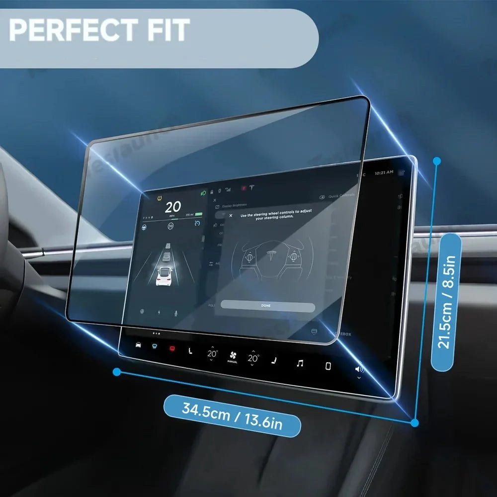 16" Front & Rear 9H Tempered Glass Screen Protector for Tesla Model YL 2026+