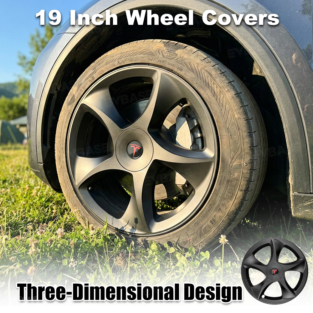 Tessgo 19" Crossflow Style 3D Sculpted Wheel Covers for Tesla Model Y Juniper